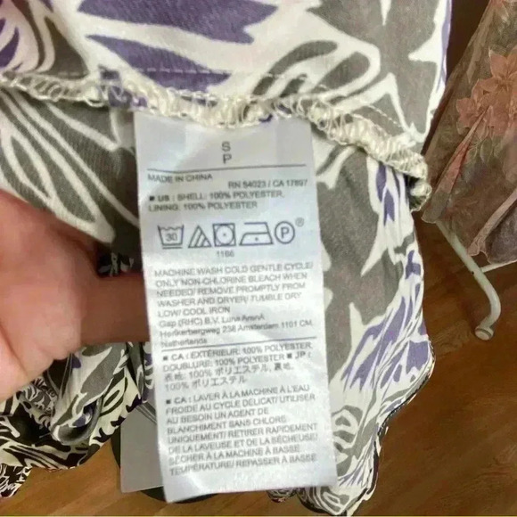 Banana Republic long sleeve floral maxi classic wrap purple brown safari dress - Picture 4 of 7